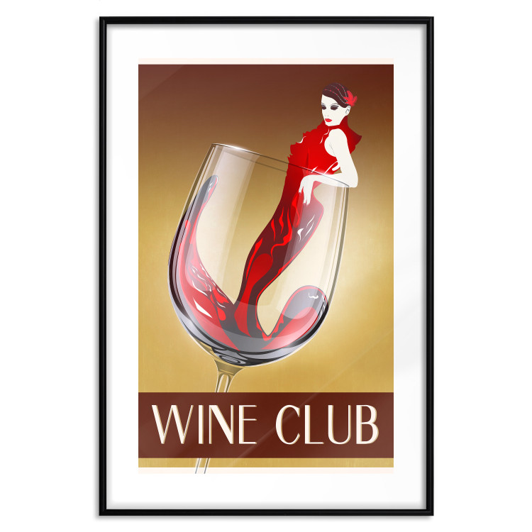 Poster Wine Club - English captions and woman resembling red wine 123626 additionalImage 15
