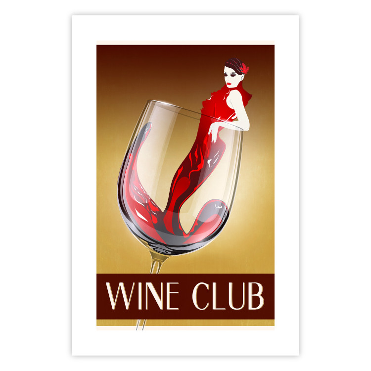 Poster Wine Club - English captions and woman resembling red wine 123626 additionalImage 19