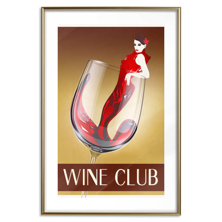 Poster Wine Club - English captions and woman resembling red wine 123626 additionalImage 14