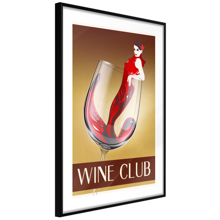 Poster Wine Club - English captions and woman resembling red wine 123626 additionalImage 2