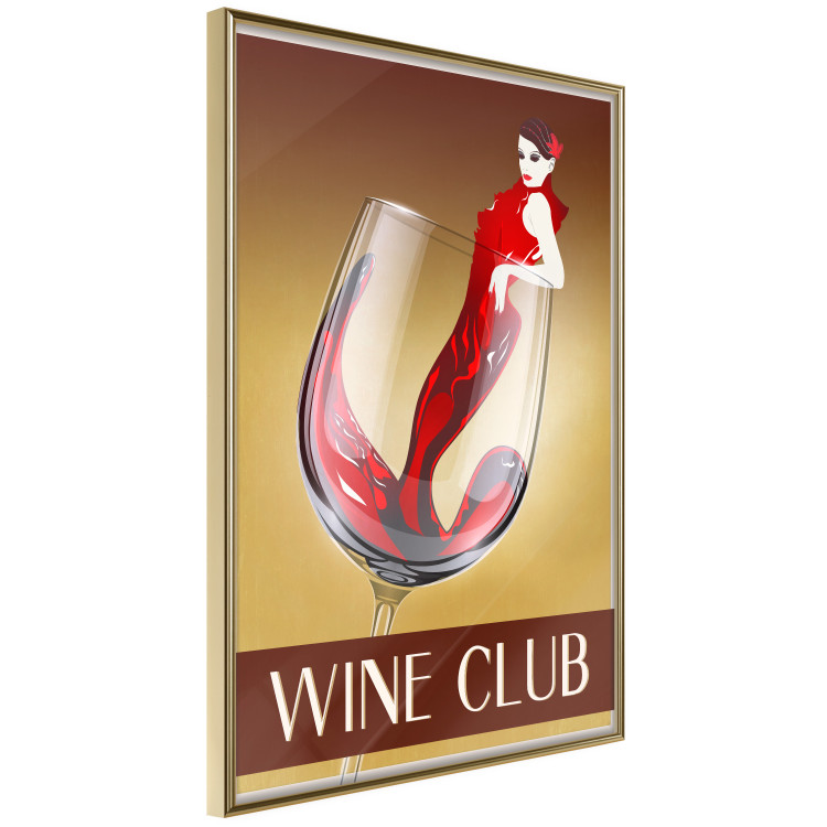 Poster Wine Club - English captions and woman resembling red wine 123626 additionalImage 5