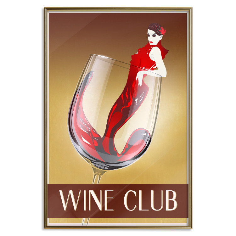 Poster Wine Club - English captions and woman resembling red wine 123626 additionalImage 16