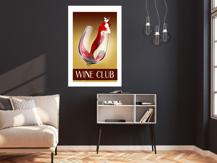 Poster Wine Club - English captions and woman resembling red wine 123626 additionalImage 11