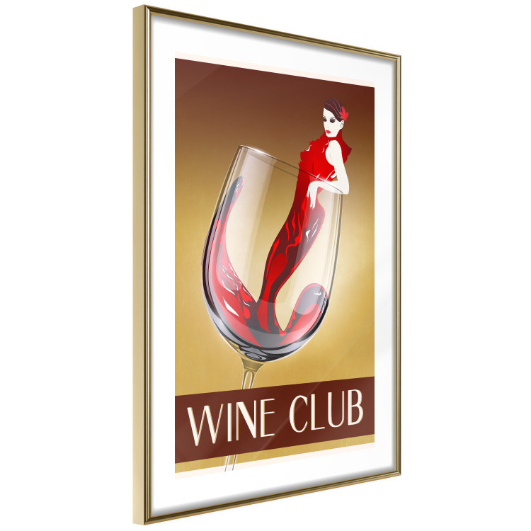 Poster Wine Club - English captions and woman resembling red wine 123626 additionalImage 3