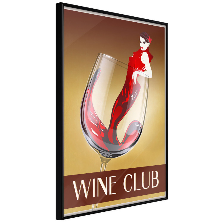 Poster Wine Club - English captions and woman resembling red wine 123626 additionalImage 8