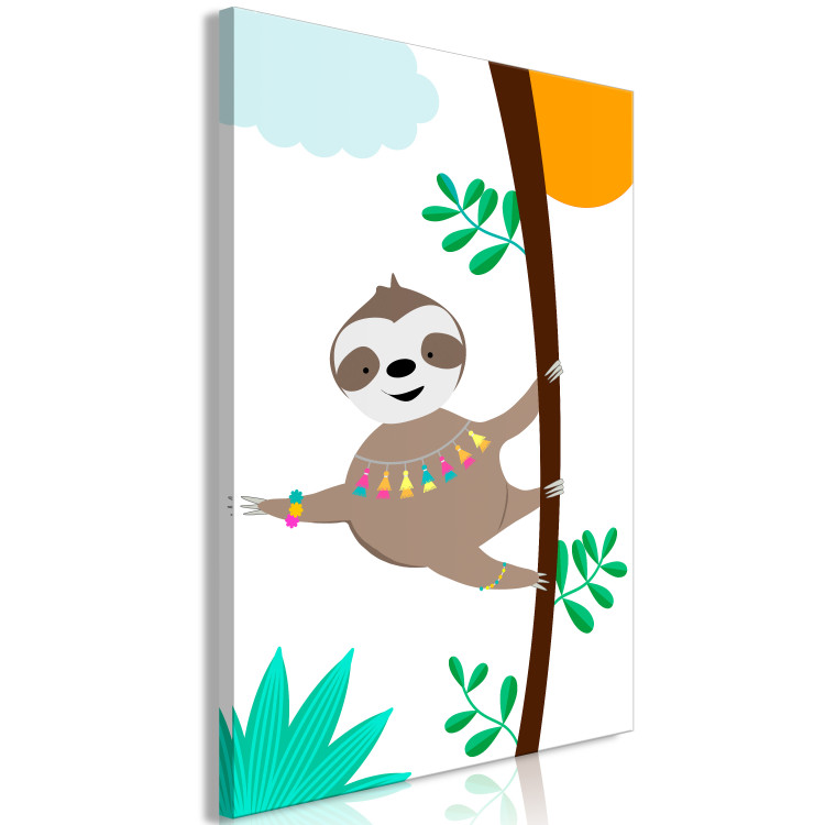 Canvas Print Happy Sloth (1 Part) Vertical 123726 additionalImage 2