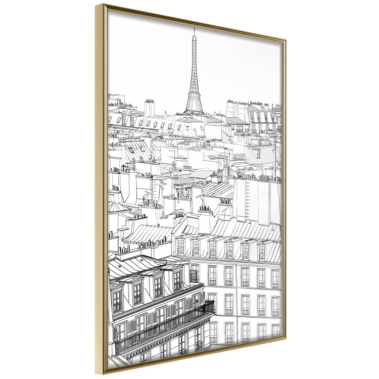 Poster Paris Sketch - black and white city architecture with Eiffel Tower in background 123826 additionalImage 13