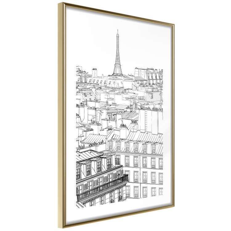 Poster Paris Sketch - black and white city architecture with Eiffel Tower in background 123826 additionalImage 7