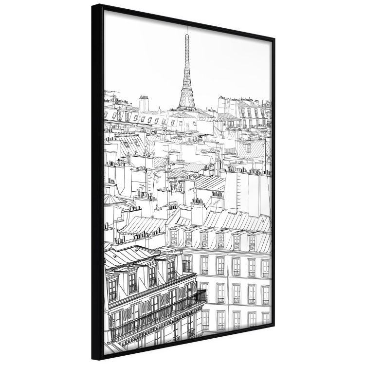 Poster Paris Sketch - black and white city architecture with Eiffel Tower in background 123826 additionalImage 11