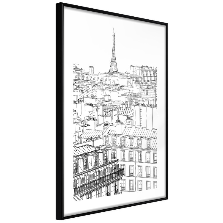 Poster Paris Sketch - black and white city architecture with Eiffel Tower in background 123826 additionalImage 12