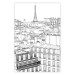 Poster Paris Sketch - black and white city architecture with Eiffel Tower in background 123826