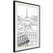 Poster Paris Sketch - black and white city architecture with Eiffel Tower in background 123826 additionalThumb 3