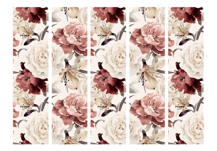 Folding Screen Species Mix II (5-piece) - flower pattern in bright colors 124026 additionalImage 3