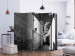 Room Divider Screen Narrow Alley II (5-piece) - black and white frame with architecture 124126 additionalThumb 2