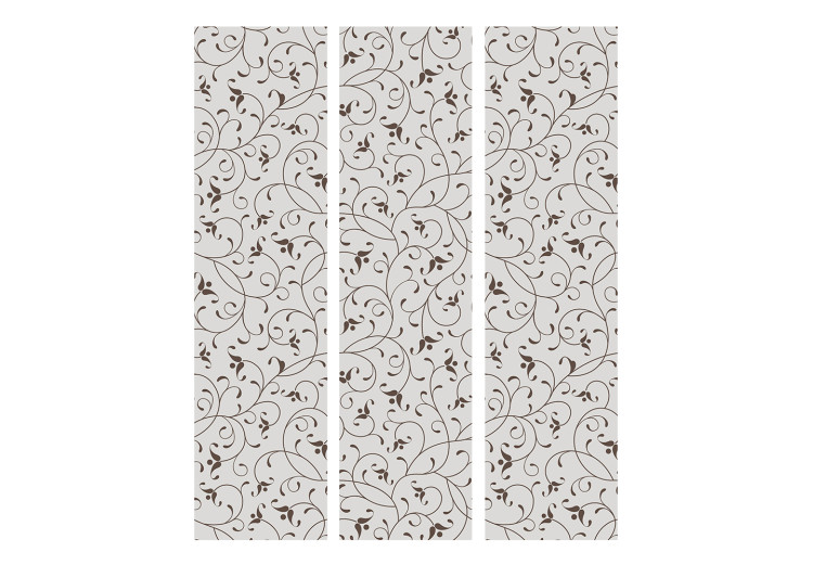 Room Divider Black Branches (3-piece) - pattern in floral ornaments on a light background 124326 additionalImage 3