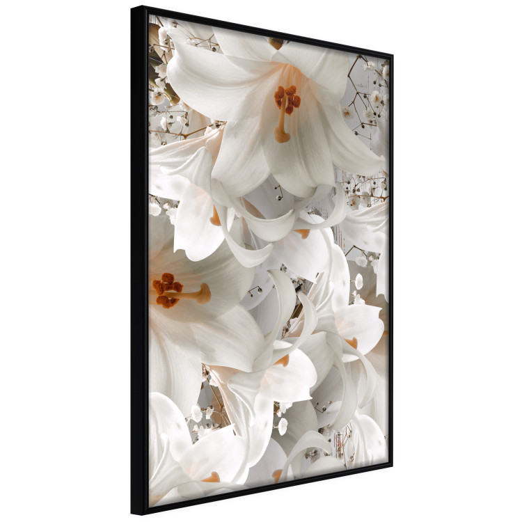 Wall Poster White Gust - landscape of white lily flowers against a backdrop of a plant-filled meadow 125226 additionalImage 10