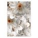 Wall Poster White Gust - landscape of white lily flowers against a backdrop of a plant-filled meadow 125226