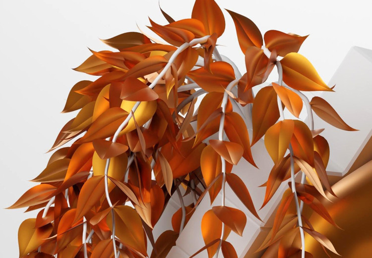 Poster Copper and Plaster - abstract white composition with copper plants 126226 additionalImage 6