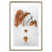 Poster Copper and Plaster - abstract white composition with copper plants 126226 additionalThumb 14