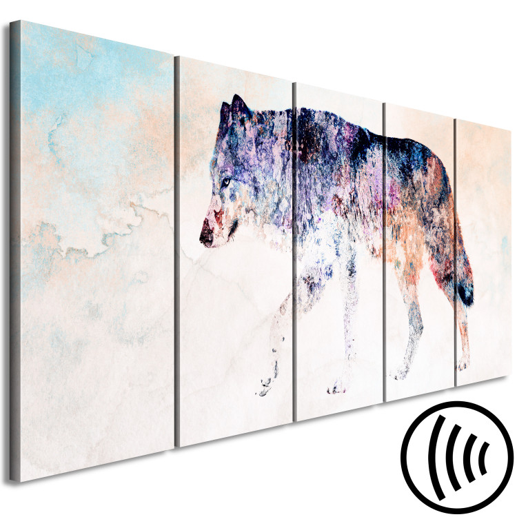 Canvas Art Print Lonely Wolf (5 Parts) Narrow 126926 additionalImage 6