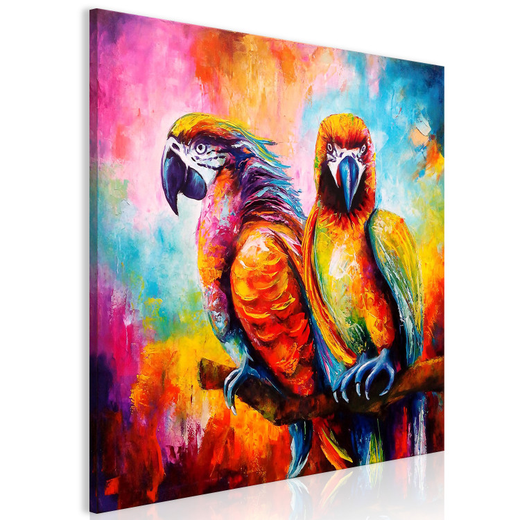 Canvas Colourful Parrots (1 Part) Square 127026 additionalImage 2