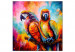 Canvas Colourful Parrots (1 Part) Square 127026
