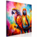 Canvas Colourful Parrots (1 Part) Square 127026 additionalThumb 2
