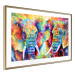Wall Poster Elephant Pair - abstract animals on a colorful background in a watercolor style 127326 additionalThumb 11
