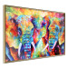 Wall Poster Elephant Pair - abstract animals on a colorful background in a watercolor style 127326 additionalThumb 3