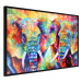 Wall Poster Elephant Pair - abstract animals on a colorful background in a watercolor style 127326 additionalThumb 2