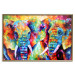 Wall Poster Elephant Pair - abstract animals on a colorful background in a watercolor style 127326 additionalThumb 21
