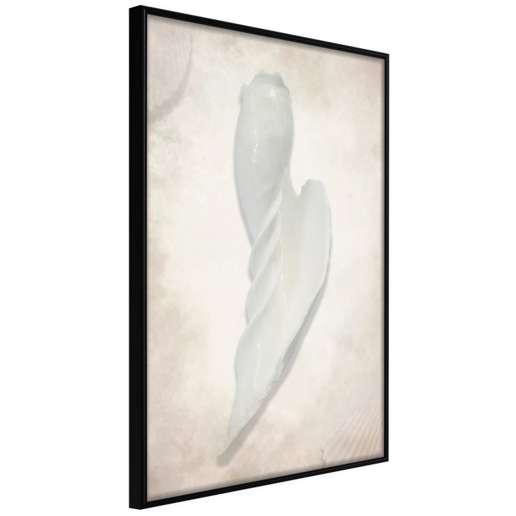 Poster Another Tide - maritime composition of a white seashell on a sand background 127526 additionalImage 13