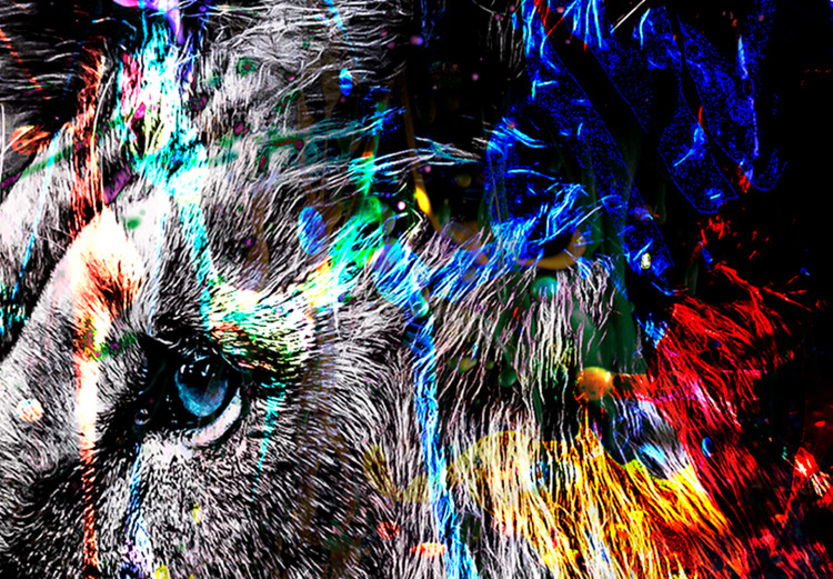 Large canvas print Crazy Lion [Large Format] 127926 additionalImage 3