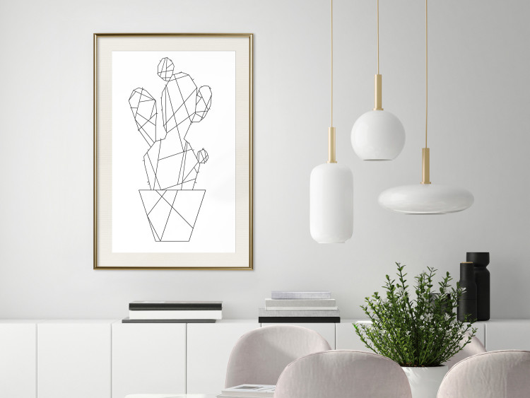 Wall Poster Cactus Sketch - line art of plant with geometric figures on white background 128026 additionalImage 22