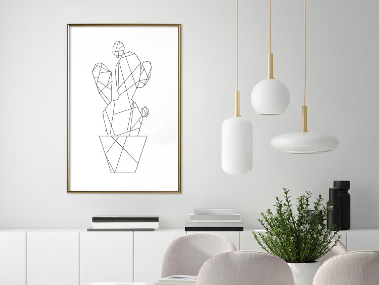 Wall Poster Cactus Sketch - line art of plant with geometric figures on white background 128026 additionalImage 15