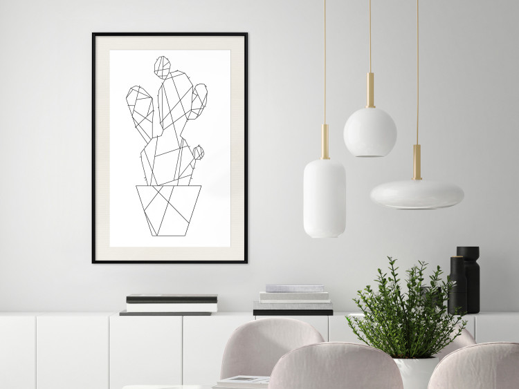 Wall Poster Cactus Sketch - line art of plant with geometric figures on white background 128026 additionalImage 24