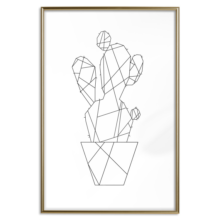 Wall Poster Cactus Sketch - line art of plant with geometric figures on white background 128026 additionalImage 16