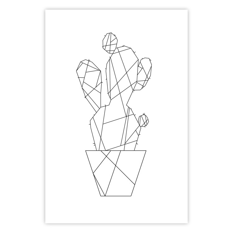Wall Poster Cactus Sketch - line art of plant with geometric figures on white background 128026 additionalImage 25