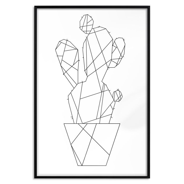Wall Poster Cactus Sketch - line art of plant with geometric figures on white background 128026 additionalImage 18