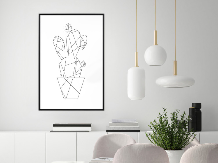 Wall Poster Cactus Sketch - line art of plant with geometric figures on white background 128026 additionalImage 23