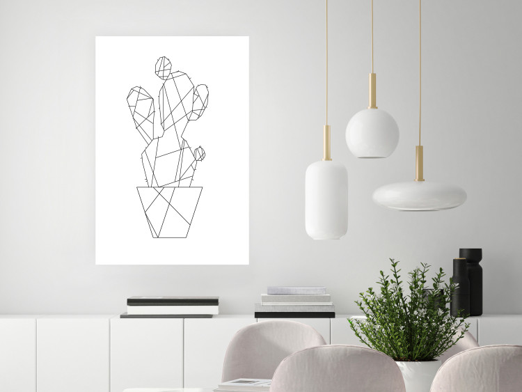 Wall Poster Cactus Sketch - line art of plant with geometric figures on white background 128026 additionalImage 3