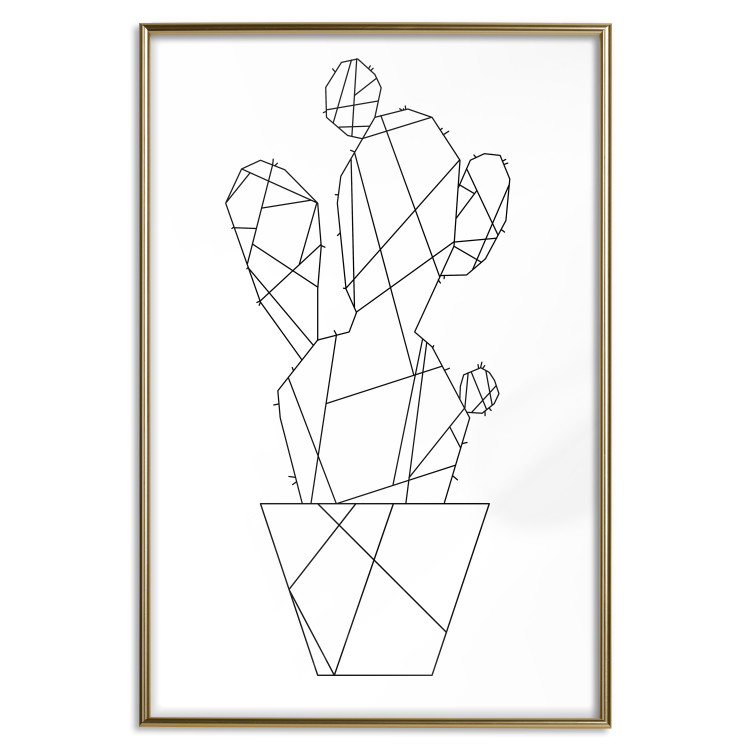 Wall Poster Cactus Sketch - line art of plant with geometric figures on white background 128026 additionalImage 21