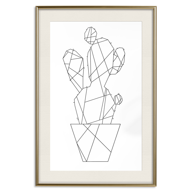 Wall Poster Cactus Sketch - line art of plant with geometric figures on white background 128026 additionalImage 20