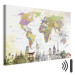 Canvas Art Print Wonders of the World (1-part) wide - creative colorful world map 128426 additionalThumb 8