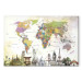 Canvas Art Print Wonders of the World (1-part) wide - creative colorful world map 128426