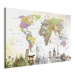 Canvas Art Print Wonders of the World (1-part) wide - creative colorful world map 128426 additionalThumb 2