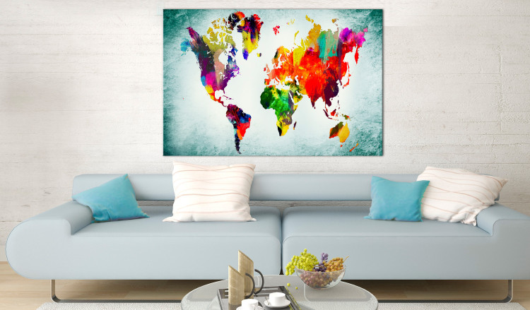 Large canvas print World Map: Green Vignette [Large Format] 128726 additionalImage 5
