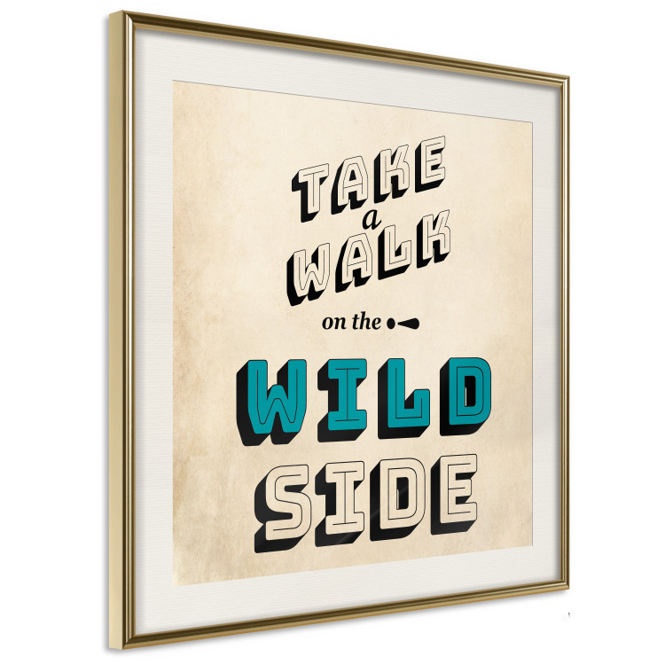 Wall Poster Take Walk on the Wild Side - square - English text on a beige background 128926 additionalImage 3