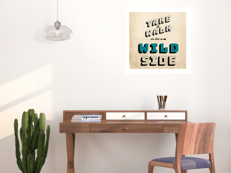 Wall Poster Take Walk on the Wild Side - square - English text on a beige background 128926 additionalImage 3