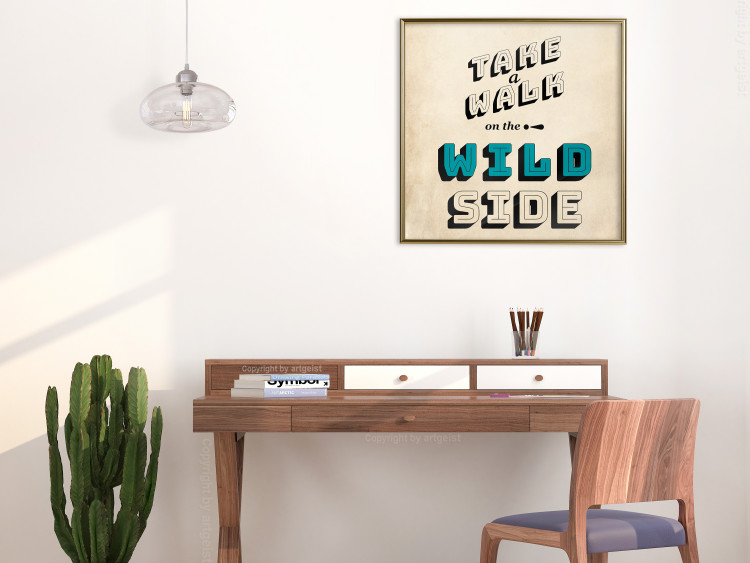 Wall Poster Take Walk on the Wild Side - square - English text on a beige background 128926 additionalImage 7
